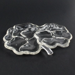 Vintage Pansy-Shaped Glass Candy Dish 7" Shallow Decorative Bowl