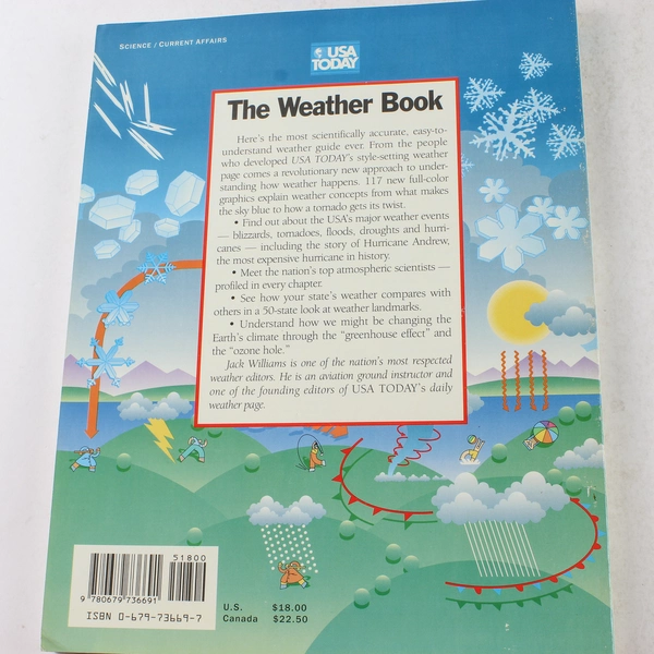 USA Today Weather Book by Jack Williams 1992 Paperback - Good Condition