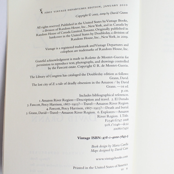 Lost City of Z A Tale of Deadly Obsession in the Amazon Grann 2010 Paperback