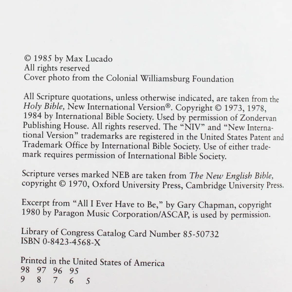 On the Anvil Being Shaped into God's Image by Max Lucado 1997 Hardcover
