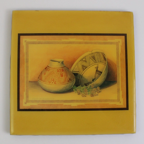 Karen Brueggemann Decorative Ceramic Art Tile 8"x8" Freestanding with Easel