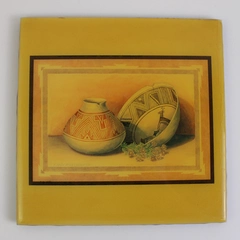 Karen Brueggemann Decorative Ceramic Art Tile 8"x8" Freestanding with Easel