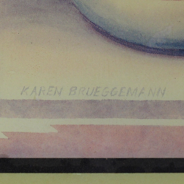 Karen Brueggemann Decorative Ceramic Art Tile 8"x8" Freestanding with Easel