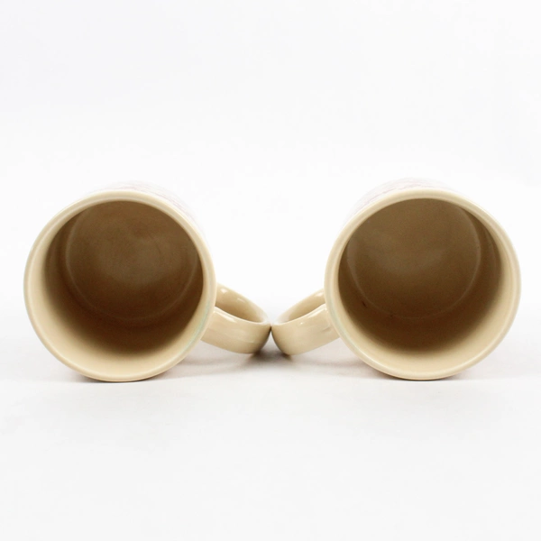 Lot of 2 GHC England Red & Off White Floral Mugs 3.5" Vintage Tea Cups