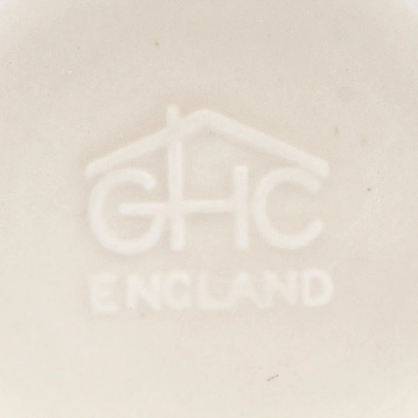 Lot of 2 GHC England Red & Off White Floral Mugs 3.5" Vintage Tea Cups