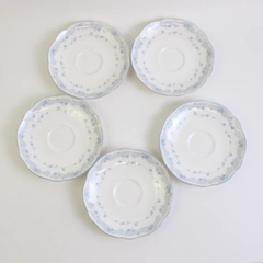 Set of 5 Noritake River James Primachina Blue Floral 6" Saucers