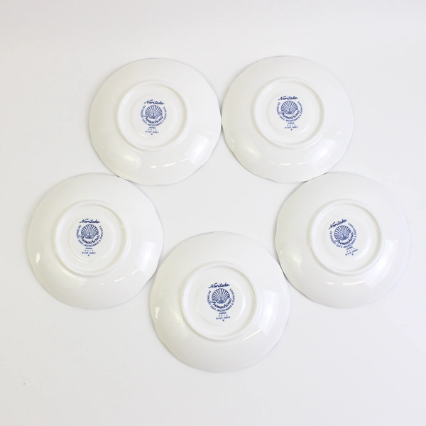 Set of 5 Noritake River James Primachina Blue Floral 6" Saucers