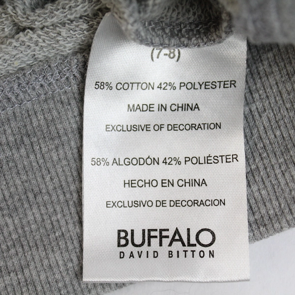 Buffalo David Bitton Boy's Size S (7-8) Gray Cotton Blend Sweatshirt