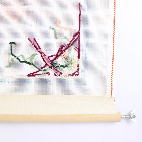 Unbranded Needlepoint Canvas Floral Design 14 Mesh 19" x 18.5" Plastic Canvas