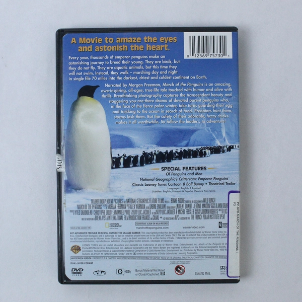 March of the Penguins DVD Narrated by Morgan Freeman 2005 Pre-Owned Rental