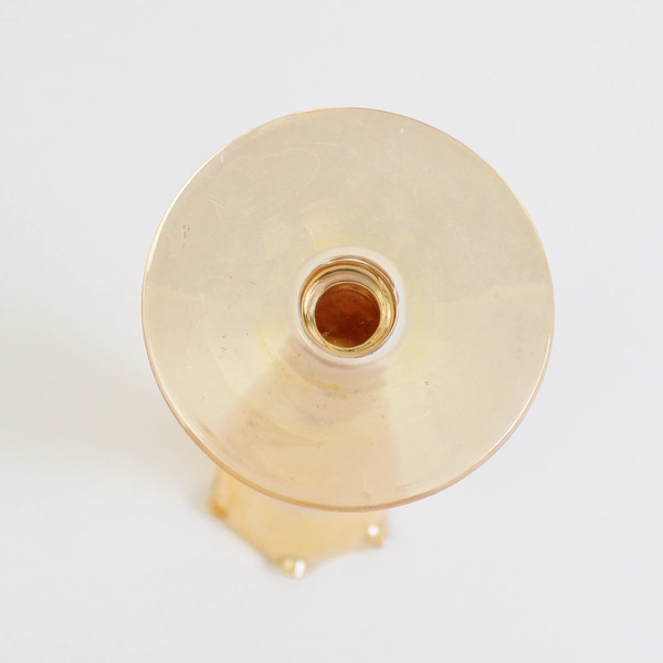 Orange Iridescent Art Glass Bud Vase 8.25" with Crimped Lip Decorative