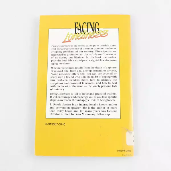 Facing Loneliness by J. Oswald Sanders 1988 Paperback