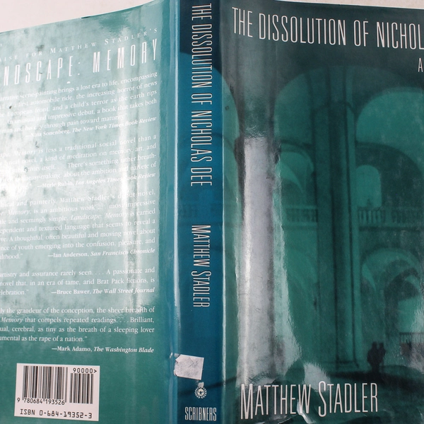 The Dissolution of Nicholas Dee by Matthew Stadler 1993 Hardcover - Good