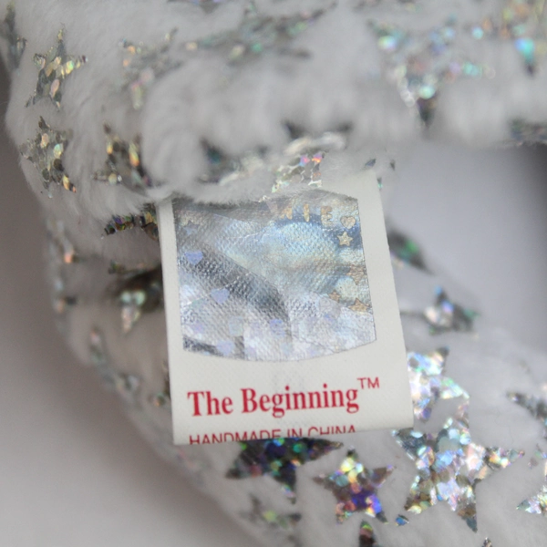 VTG Jan. 1st 2000 Ty Beanie Babie Bear The Beginning Silver & White New Years