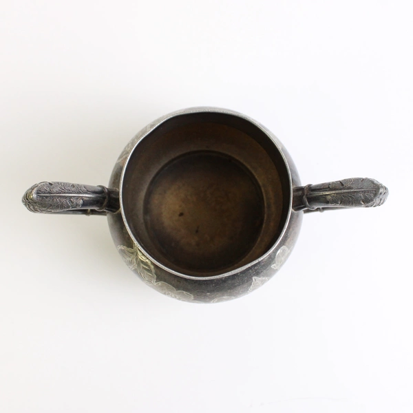 Vintage Hartford Silver Plate Floral Quadruple Sugar Bowl 1411