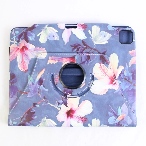 Fintie 11" iPad Case Blue Pink Hibiscus Pattern Protective Cover