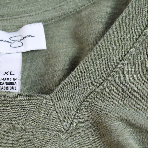 Jessica Simpson Knit V-Neck T-Shirt Green Women's Size XL