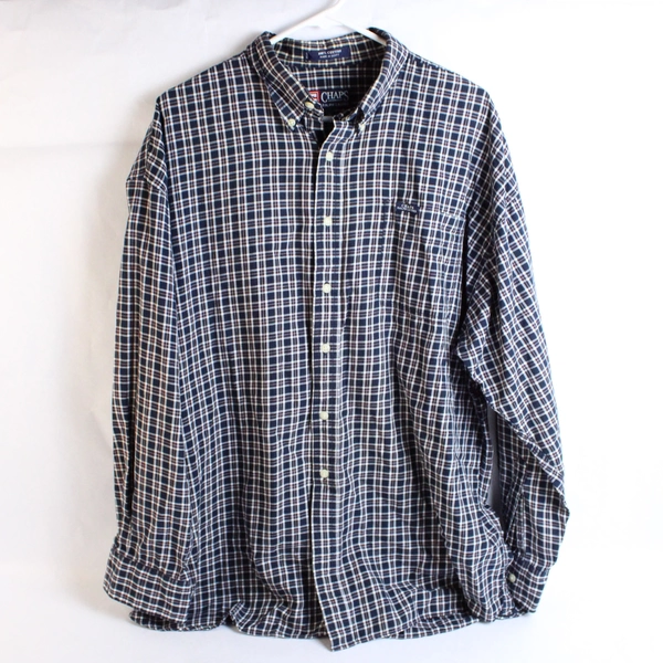 Chaps Ralph Lauren Blue & Red Plaid Button-Down Shirt Men's XL