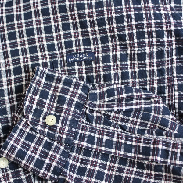 Chaps Ralph Lauren Blue & Red Plaid Button-Down Shirt Men's XL