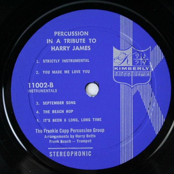 Frankie Capp Percussion Tribute to Harry James Vinyl LP 1961 - Used