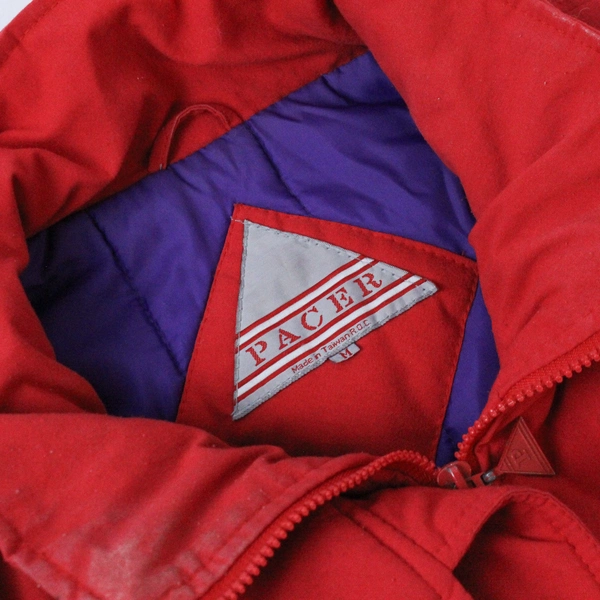 Pacer Women's Medium Red Quilted Jacket Coat Full Zip Pockets - Pre-Owned