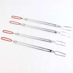Lot of 4 Metal Campfire Roasting Forks for Marshmallows & Hot Dogs