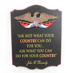 Thousand Oaks Barrel Co. JFK Ask Not What Your Country Can Do Plaque