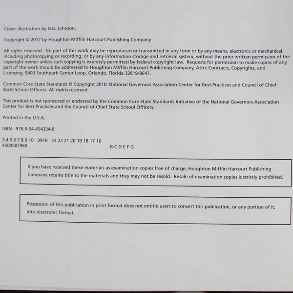 Journeys Student Edition Grade 1 Volume 6 2017 Houghton Mifflin Harcourt HC