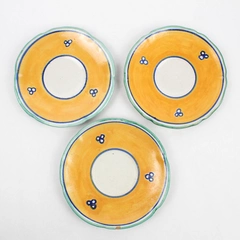 Lot Of 3 Vietri Solimene Italian Dove CAS #690 Ceramic Saucer 7" Diameter MCM