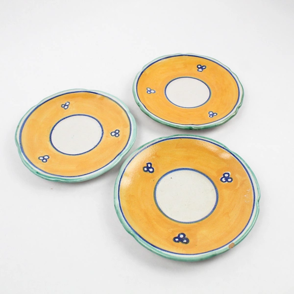 Lot Of 3 Vietri Solimene Italian Dove CAS #690 Ceramic Saucer 7" Diameter MCM