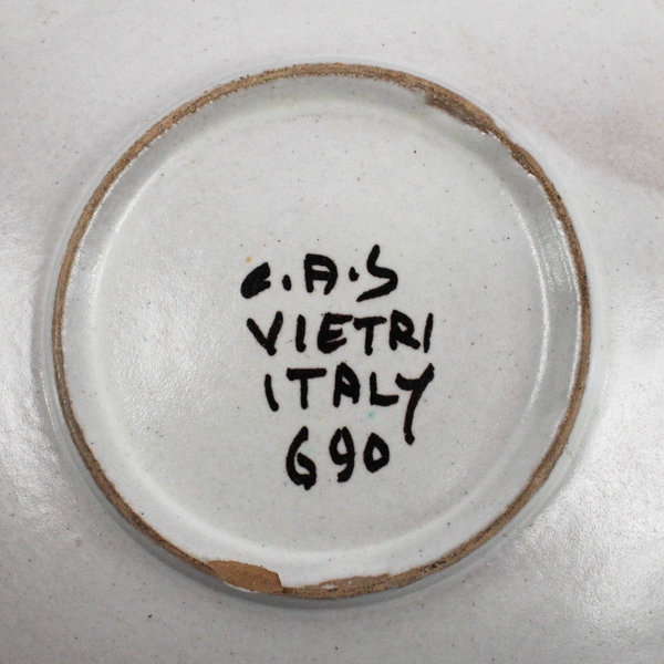Lot Of 3 Vietri Solimene Italian Dove CAS #690 Ceramic Saucer 7" Diameter MCM