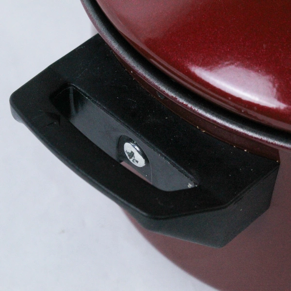 Red Aluminum Steamer Pan with Locking Vented Lid, 1 Quart, Double Handle