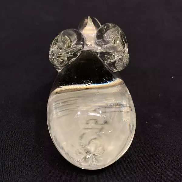 Mini Ceramic Center Glass Rabbit Paperweight 3.25 Inch