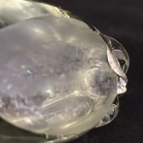 Mini Ceramic Center Glass Rabbit Paperweight 3.25 Inch