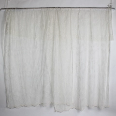 Set of 2 Mesh Embroidered Floral Scalloped Decorative Net Curtain Panels 54x84"