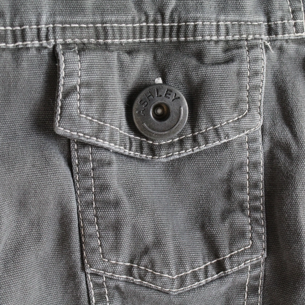 Ashley by 26 International Cropped Gray Denim Jacket Women's Petite Medium