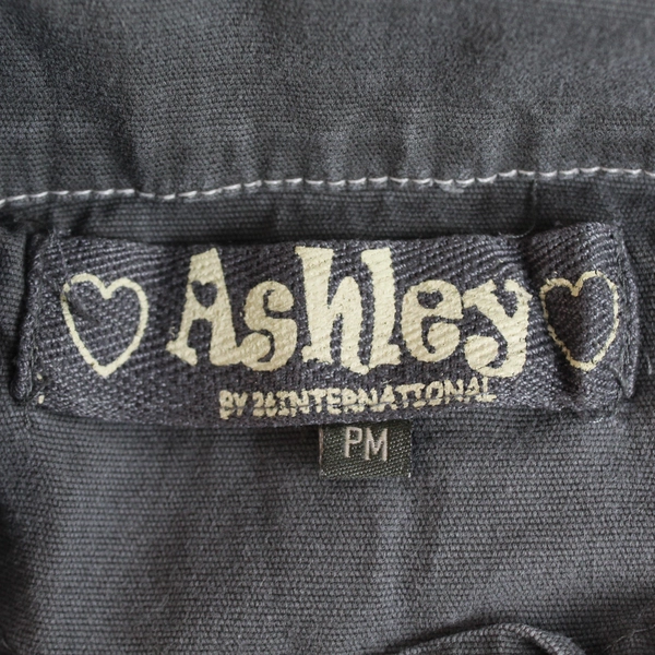 Ashley by 26 International Cropped Gray Denim Jacket Women's Petite Medium