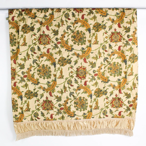 Stratford Home Multicolor Floral Gold-Fringed Tablecloth 48"x60"