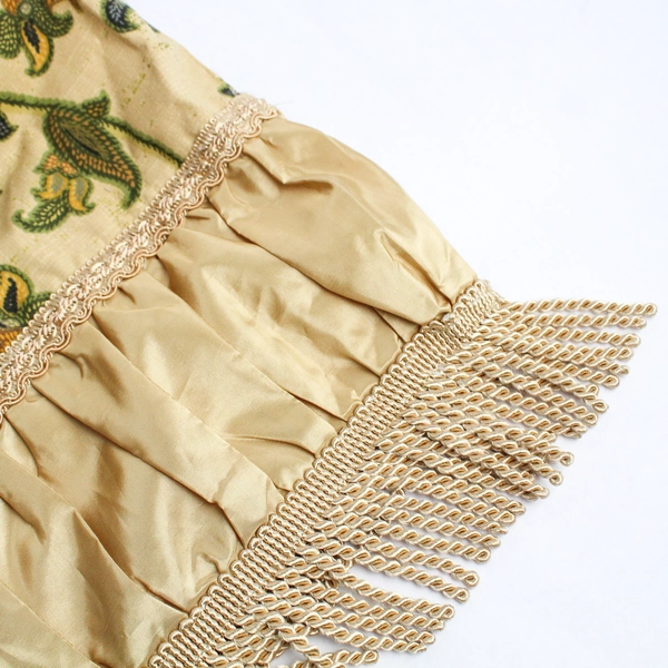 Stratford Home Multicolor Floral Gold-Fringed Tablecloth 48"x60"