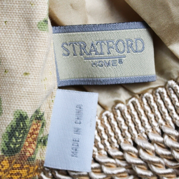 Stratford Home Multicolor Floral Gold-Fringed Tablecloth 48"x60"