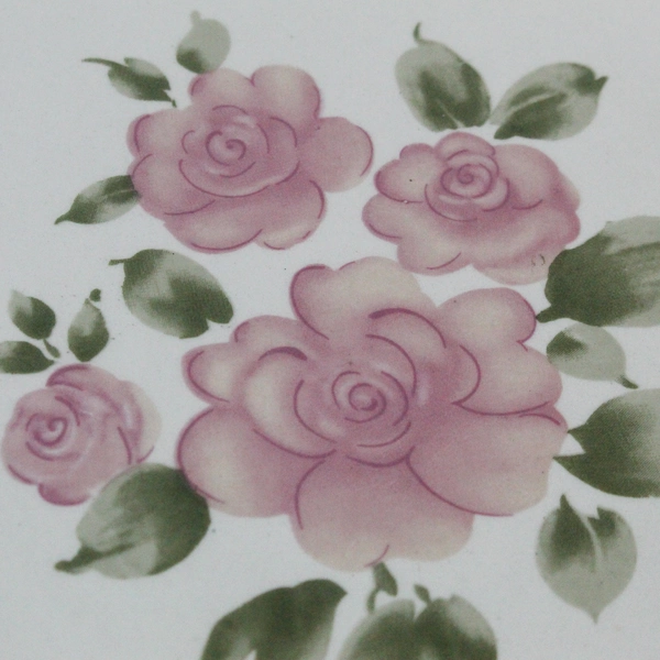 Gibson Designs 5.75" Ceramic Trivet with White Roses - Good Condition