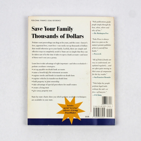 8 Ways to Avoid Probate by Mary Randolph Quick & Legal Series 1997 PB