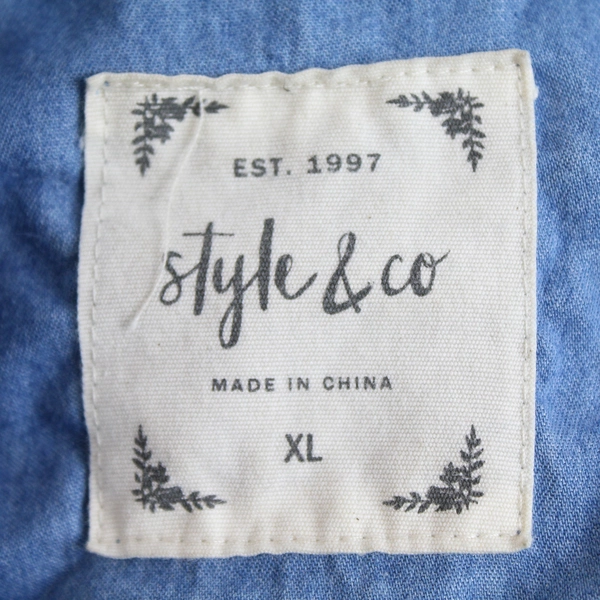 Style & Co. Blue Button-Down Shirt Women's Size XL