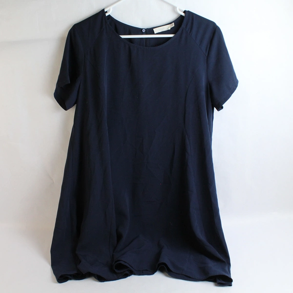 Lush Short Blue Short-Sleeved Shirt Dress Women's Size Medium