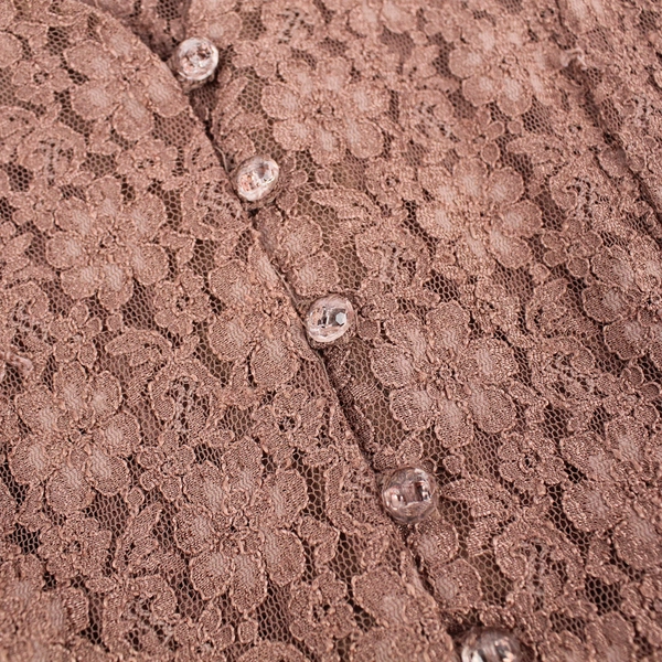 Vintage All That Jazz Mauve Mesh Lace Midi Dress 3/4 Sleeve Women's Medium