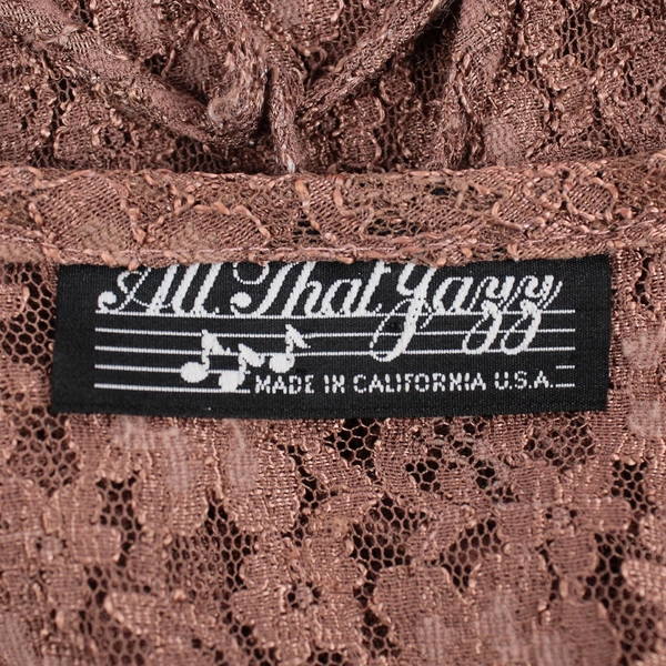 Vintage All That Jazz Mauve Mesh Lace Midi Dress 3/4 Sleeve Women's Medium