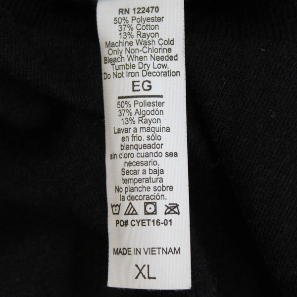 Shaka Black T-Shirt Classic Women's Size XL Cloth Blend