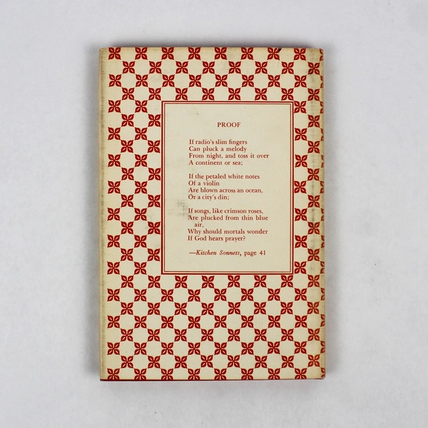 Kitchen Sonnets (And Lyrics of Domesticity) by Ethel Romig Fuller 1956 HC DJ