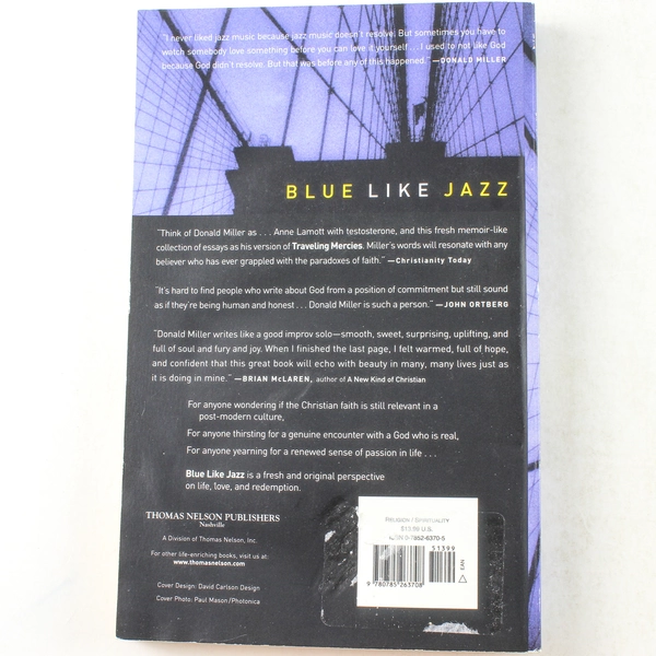 Blue Like Jazz by Donald Miller 2003 Paperback - Good Condition
