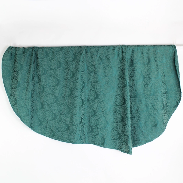 Dark Green Scroll Pattern Oval Tablecloth 58" x 62" Pre-Owned